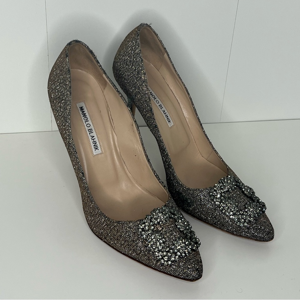 Manolo Blahnik Hangisi bronze pump EU 40